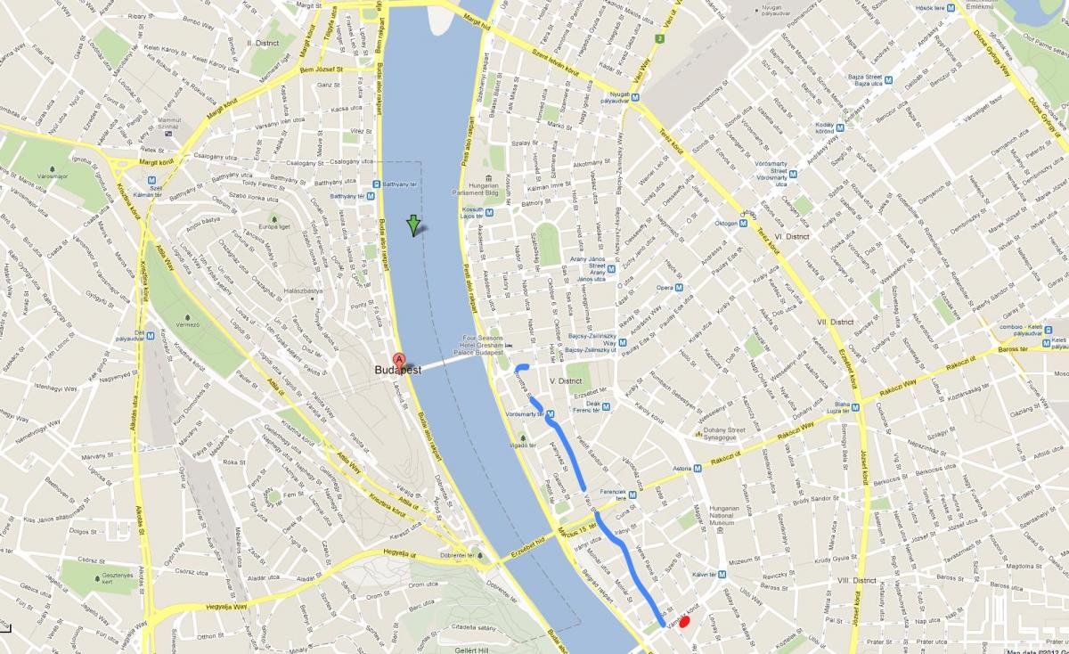 peta vaci jalan budapest